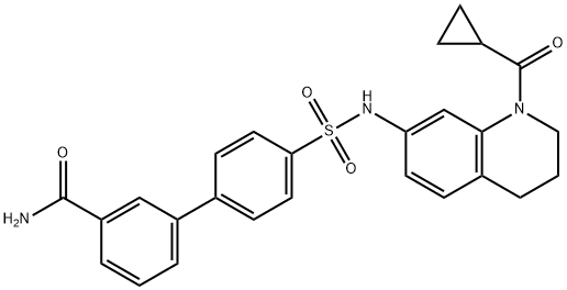 [1,1'-Biphenyl]-3-carboxamide, 4'-[[[1-(cyclopropylcarbonyl)-1,2,3,4-tetrahydro-7-quinolinyl]amino]sulfonyl]- 结构式