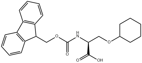 O-cyclohexyl-N-（(9H-fluoren-9-ylmethoxy)carbonyl）-L-Serine 结构式