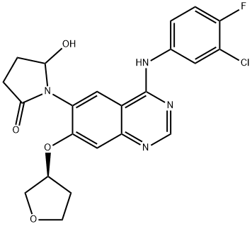 Afatinib impurity 11/Des-(4-dimethylamino-2-en-1-oxo)butylamino 6-(5-Hydroxy-pyrrolidin-2-on-1-yl) Afatinib 结构式