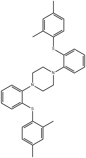 Piperazine, 1,4-bis[2-[(2,4-dimethylphenyl)thio]phenyl]- 结构式