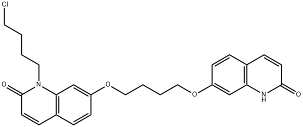 2(1H)-Quinolinone, 1-(4-chlorobutyl)-7-[4-[(1,2-dihydro-2-oxo-7-quinolinyl)oxy]butoxy]- 结构式