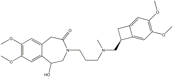 2H-3-Benzazepin-2-one, 3-[3-[[[(7S)-3,4-dimethoxybicyclo[4.2.0]octa-1,3,5-trien-7-yl]methyl]methylamino]propyl]-1,3,4,5-tetrahydro-5-hydroxy-7,8-dimethoxy- 结构式