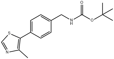 4-(4-甲基噻唑-5-基)苄基氨基甲酸叔丁酯 结构式