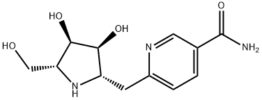 3-Pyridinecarboxamide, 6-(2S,3S,4R,5R)-3,4-dihydroxy-5-(hydroxymethyl)-2-pyrrolidinylmethyl- 结构式