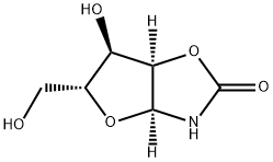 (3AS,5R,6R,6AR)-6-羟基-5-(羟甲基)四氢呋喃并[2,3-D]噁唑-2(5H)-酮 结构式