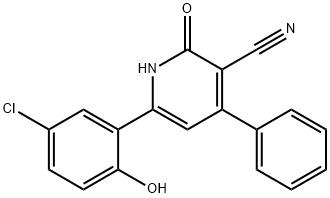 3-Pyridinecarbonitrile, 6-(5-chloro-2-hydroxyphenyl)-1,2-dihydro-2-oxo-4-phenyl- 结构式