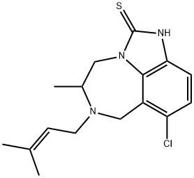 5-氯-8-甲基-7-(3-甲基丁-2-烯-1-基)-6,7,8,9-四氢-2,7,9A-三氮杂苯并[CD]薁-1(2H)-硫酮 结构式
