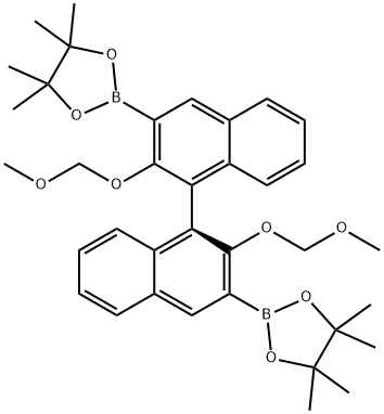 (S)-(-)-2,2'-双(甲氧甲氧基)-1,1'-联萘基-3,3'-二硼酸频哪酯 结构式