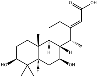 [E,(-)]-3β,7β-Dihydroxycassa-13(15)-ene-16-oic acid 结构式
