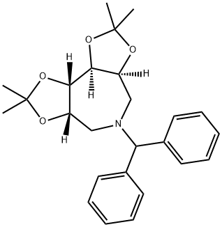 4H-Bis1,3dioxolo4,5-c:4,5-eazepine, 5-(diphenylmethyl)hexahydro-2,2,8,8-tetramethyl-, (3aS,6aS,9aS,9bS)- 结构式