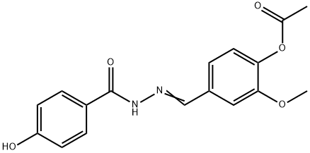 4-[2-(4-hydroxybenzoyl)carbonohydrazonoyl]-2-methoxyphenyl acetate 结构式