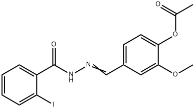 4-[2-(2-iodobenzoyl)carbonohydrazonoyl]-2-methoxyphenyl acetate 结构式