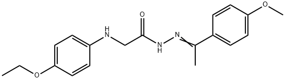 2-[(4-ethoxyphenyl)amino]-N'-[1-(4-methoxyphenyl)ethylidene]acetohydrazide (non-preferred name) 结构式