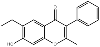 4H-1-Benzopyran-4-one, 6-ethyl-7-hydroxy-2-methyl-3-phenyl- 结构式