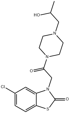 4-[[5-Chloro-2-oxo-2,3-dihydrobenzothiazol-3-yl]acetyl]-α-methyl-1-piperazineethanol 结构式