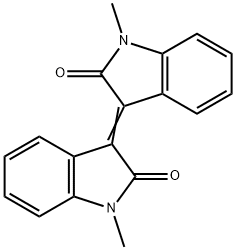 1,1'-二甲基-[3,3'-联吲哚啉亚基]-2,2'-二酮 结构式