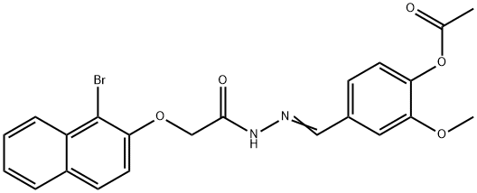 4-(2-{[(1-bromo-2-naphthyl)oxy]acetyl}carbonohydrazonoyl)-2-methoxyphenyl acetate 结构式