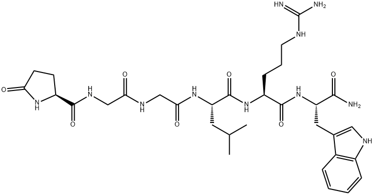 PYR-GLY-GLY-LEU-ARG-TRP-NH2 结构式