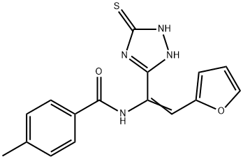 N-[(Z)-2-(furan-2-yl)-1-(5-sulfanylidene-1,2-dihydro-1,2,4-triazol-3-yl)ethenyl]-4-methylbenzamide 结构式