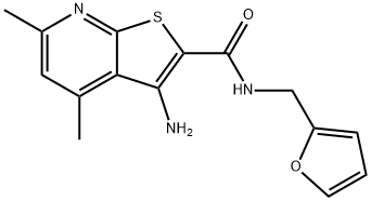 Thieno[2,3-b]pyridine-2-carboxamide, 3-amino-N-(2-furanylmethyl)-4,6-dimethyl- 结构式