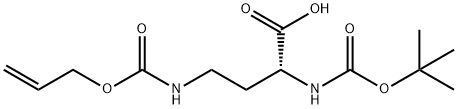 N-叔丁氧羰基-N'-叔丁氧羰基-D-2,4-二氨基丁酸二环己胺盐 结构式