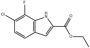 1H-Indole-2-carboxylic acid, 6-chloro-7-fluoro-, ethyl ester 结构式