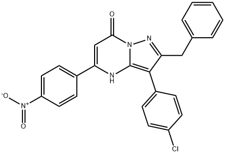 2-苄基-3-(4-氯苯基)-5-(4-硝基苯基)吡唑并[1,5-A]嘧啶-7(4H)-酮 结构式