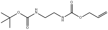 1-(烯丙氧基羰基)-4-(叔丁氧基羰基)乙基二胺 结构式