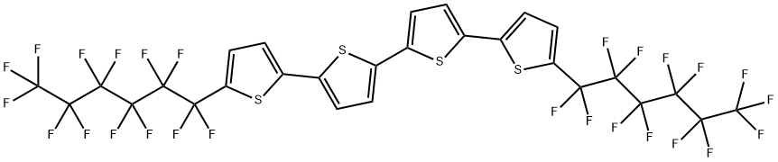 5,5′′′-BIS(TRIDECAFLUOROHEXYL)-2,2′:5′,2 ′′:5′′,2′′′-QUATERTHIOPHENE 结构式