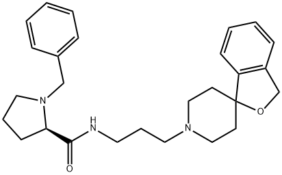 (2R)-1-苄基-N-(3-螺[异苯并呋喃-1(3H),4'-哌啶]-1'-丙基)-2-吡咯烷甲酰胺 结构式