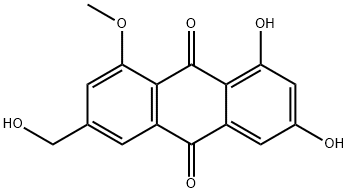 9,10-Anthracenedione, 1,3-dihydroxy-6-(hydroxymethyl)-8-methoxy- 结构式