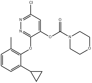 4-Morpholinecarboxylic acid, 6-chloro-3-(2-cyclopropyl-6-methylphenoxy)-4-pyridazinyl ester 结构式