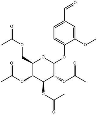 4-O-(2',3',4',6'-四氧-乙酰基-Β-D-吡喃葡萄糖基)香草醛 结构式