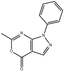 Pyrazolo[3,4-d][1,3]oxazin-4(1H)-one, 6-methyl-1-phenyl- 结构式