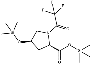 1-(Trifluoroacetyl)-4β-[(trimethylsilyl)oxy]-L-proline trimethylsilyl ester 结构式