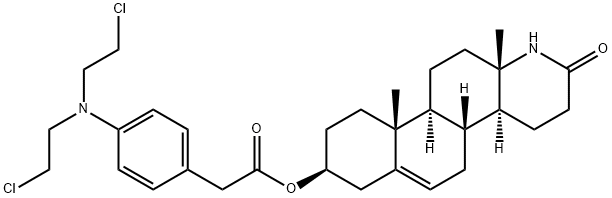 3-(((4-(bis(2-chloroethyl)amino)phenyl)acetyl)oxy)-17a-aza-D-homoandrost-5-en-17-one 结构式
