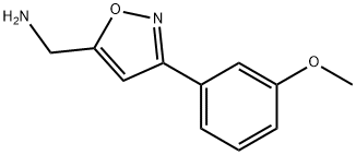 (3-(3-甲氧基苯基)异噁唑-5-基)甲胺 结构式