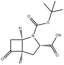 2-Azabicyclo[3.2.0]heptane-2,3-dicarboxylic acid, 6-oxo-, 2-(1,1-dimethylethyl) ester, (1R,3S,5R)- 结构式
