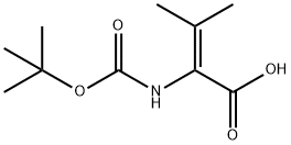 2-(BOC-氨基)-3-甲基-2-丁烯酸 结构式
