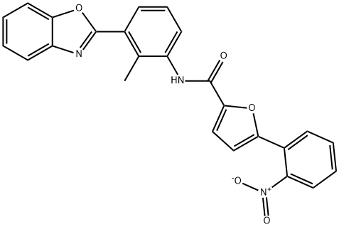 2-Furancarboxamide,N-[3-(2-benzoxazolyl)-2-methylphenyl]-5-(2-nitrophenyl)-(9CI) 结构式