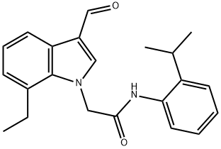 1H-Indole-1-acetamide,7-ethyl-3-formyl-N-[2-(1-methylethyl)phenyl]-(9CI) 结构式