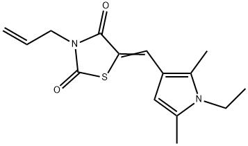 2,4-Thiazolidinedione,5-[(1-ethyl-2,5-dimethyl-1H-pyrrol-3-yl)methylene]-3-(2-propenyl)-(9CI) 结构式