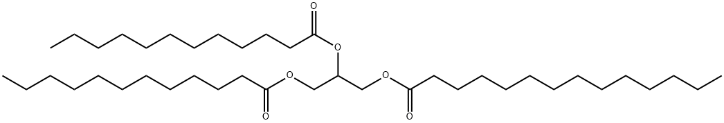 Tetradecanoic acid, 2,3-bis[(1-oxododecyl)oxy]propyl ester 结构式