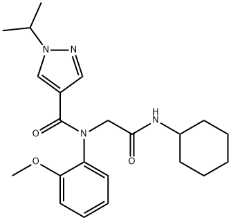 1H-Pyrazole-4-carboxamide,N-[2-(cyclohexylamino)-2-oxoethyl]-N-(2-methoxyphenyl)-1-(1-methylethyl)-(9CI) 结构式