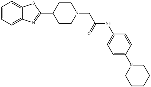 1-Piperidineacetamide,4-(2-benzothiazolyl)-N-[4-(1-piperidinyl)phenyl]-(9CI) 结构式