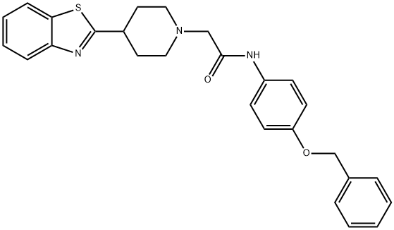 1-Piperidineacetamide,4-(2-benzothiazolyl)-N-[4-(phenylmethoxy)phenyl]-(9CI) 结构式