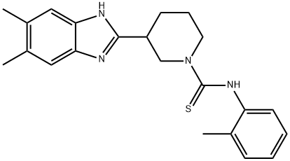 1-Piperidinecarbothioamide,3-(5,6-dimethyl-1H-benzimidazol-2-yl)-N-(2-methylphenyl)-(9CI) 结构式