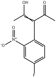 3-Penten-2-one, 3-(4-fluoro-2-nitrophenyl)-4-hydroxy- 结构式