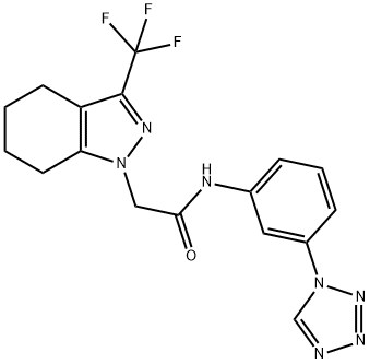 1H-Indazole-1-acetamide,4,5,6,7-tetrahydro-N-[3-(1H-tetrazol-1-yl)phenyl]-3-(trifluoromethyl)-(9CI) 结构式