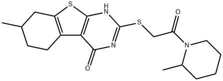 Piperidine, 1-[[(1,4,5,6,7,8-hexahydro-7-methyl-4-oxo[1]benzothieno[2,3-d]pyrimidin-2-yl)thio]acetyl]-2-methyl- (9CI 结构式